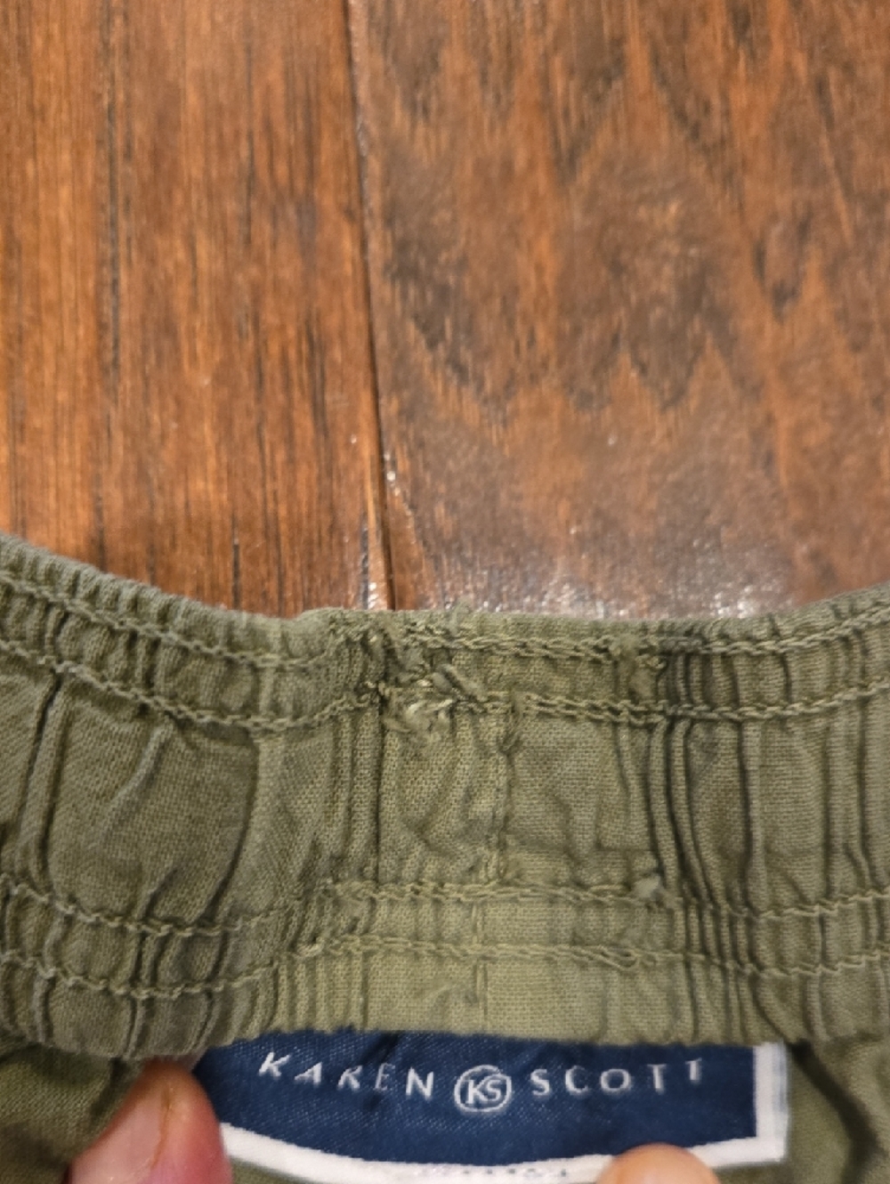 Karen Scott  Olive Green Drawstring Shorts - Picture 2 of 8